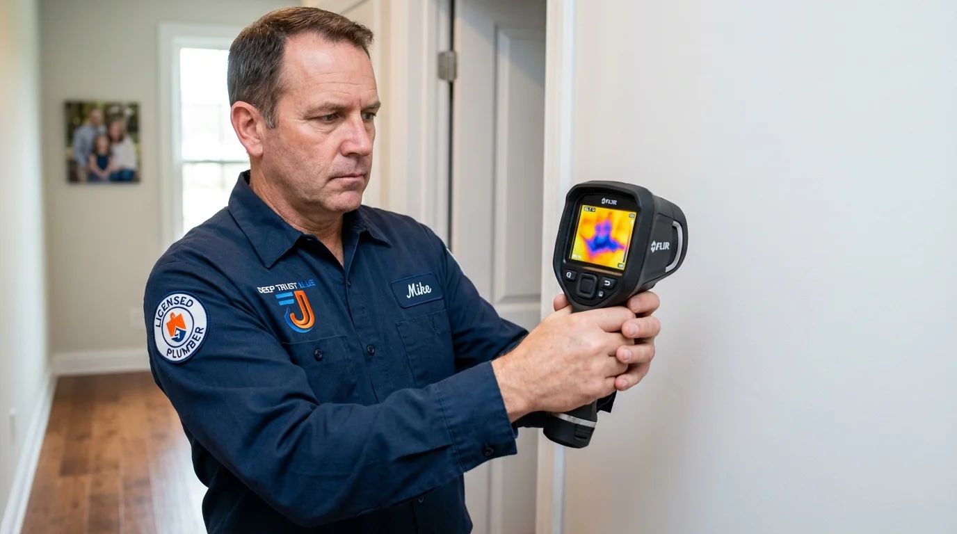 Thermal imaging leak detection by Johns Plumbing LLC in Orleans